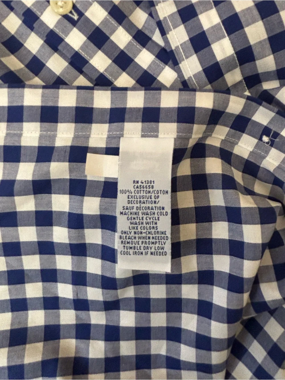 Polo Ralph Lauren Navy and White Gingham Button Down Non-Iron Men’s Sz XL